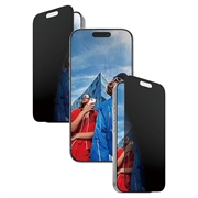 iPhone 17/16 Pro PanzerGlass Ultra-Wide Fit EasyAligner 2-Way Privatliv Beskyttelsesglass - 9H - svart kant
