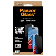 iPhone 17/16 Pro PanzerGlass Ultra-Wide Fit EasyAligner 2-Way Privatliv Beskyttelsesglass - 9H - svart kant