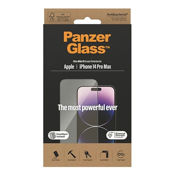 iPhone 14 Pro Max PanzerGlass Ultra-Wide Fit EasyAligner Skjermbeskytter - Svart Kant