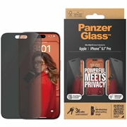 iPhone 15 Pro PanzerGlass Ultra-Wide Fit Privacy EasyAligner Beskyttelsesglass - Svart Kant