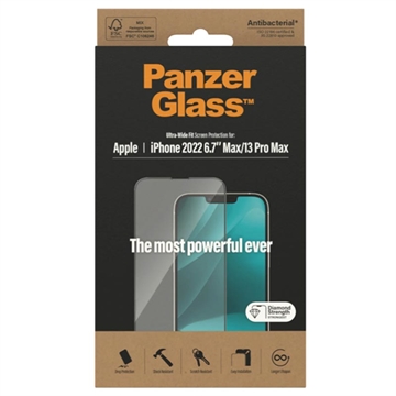 PanzerGlass Ultra-Wide Fit iPhone 13 Pro Max/14 Plus Skjermbeskytter - Svart