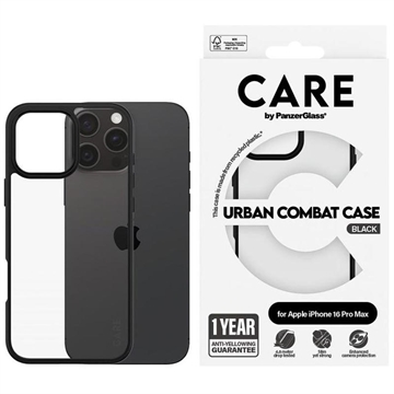 iPhone 16 Pro Max PanzerGlass Care Urban Combat-deksel - Svart / Genomskinlig