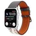 Apple Watch Series 10/9/7/SE/6/5/4/3/2/1 Pattern Lærrem - 42mm/41mm/40mm/38mm (Åpen Emballasje - Utmerket) - Svart