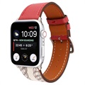 Apple Watch Series 7/SE/6/5/4/3/2/1 Pattern Lærrem - 45mm/44mm/42mm - Rød