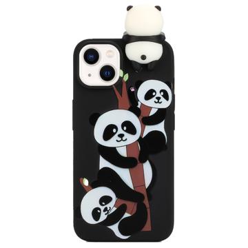 3D Figur Serie iPhone 14 TPU-deksel - Panda Familie