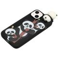 3D Figur Serie iPhone 14 TPU-deksel - Panda Familie
