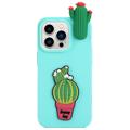 3D Cartoon iPhone 14 Pro Max TPU-deksel - Kaktus