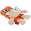 3D Plush Doll iPhone 14 Pro TPU-deksel - Oransje / Bjørn