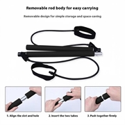 Pilates-stang med motstandsbånd - 91cm - svart