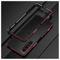 Polar Lights Style Sony Xperia 1 IV Metall Bumper - Svart / Rød