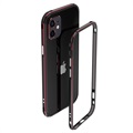 Polar Lights Style iPhone 12 Mini Metall Bumper - Svart / Rød