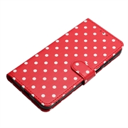 iPhone 17 Pro lommebokveske med prikkmønster - rød
