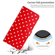 iPhone 17 Pro lommebokveske med prikkmønster - rød