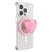 PopSockets runde MagSafe PopGrip utvidbart stativ og grep - Krystallhjerte / Rosa