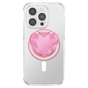 PopSockets runde MagSafe PopGrip utvidbart stativ og grep - Krystallhjerte / Rosa