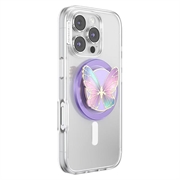 PopSockets runde MagSafe PopGrip utvidbart stativ og grep - Emaljert sommerfuglprisme