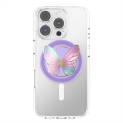 PopSockets runde MagSafe PopGrip utvidbart stativ og grep - Emaljert sommerfuglprisme