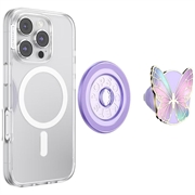 PopSockets runde MagSafe PopGrip utvidbart stativ og grep - Emaljert sommerfuglprisme