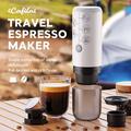 Bærbar 2-i-1 trådløs espressokaffetrakter for Nespresso-kapsler og kaffepulver