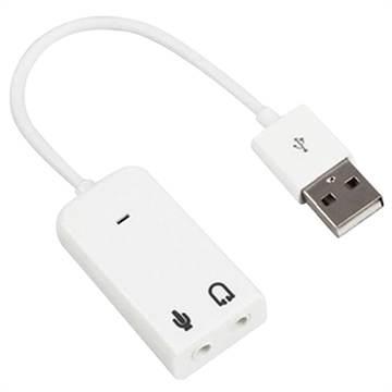 Bærbart Eksternt USB-lydkort - Hvit