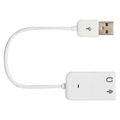 Bærbart Eksternt USB-lydkort - Hvit