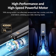 Bærbar, roterbar støvsuger med to LED-lys