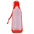 Bærbar Vannflaske med Skål til Kjæledyr - 750ml - Rød