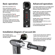Kraftig 2-i-1 jet-turbovifte og støvsuger - 13.000 o/min - svart