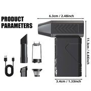Kraftig 2-i-1 jet-turbovifte og støvsuger - 13.000 o/min - svart