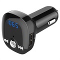 Premium Bluetooth FM-sender & Dobbel USB-billader BC40 - Svart