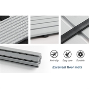 Premium sklisikkert, drenerende badekar- og dusjmatte - 61x90cm - grå