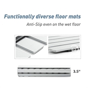 Premium sklisikkert, drenerende badekar- og dusjmatte - 61x90cm - grå