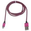 Premium USB 2.0 / MicroUSB Kabel - 3m - Varm Rosa