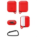Apple AirPods / AirPods 2 Premium Vannavstøtende Silikondeksel - Rød