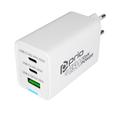 Prio 65W GaN-lader PD 3.0, PPS, QC 3.0 – 2x USB-C, USB-A – hvit
