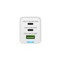 Prio 65W GaN-lader PD 3.0, PPS, QC 3.0 – 2x USB-C, USB-A – hvit