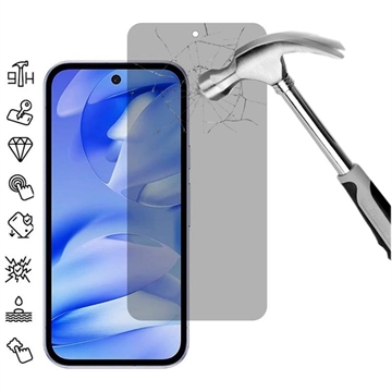 Google Pixel 9a Privacy Full Cover Beskyttelsesglass - Svart Kant