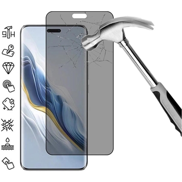 Honor Magic6 Pro Privacy Full Cover Beskyttelsesglass - Svart Kant
