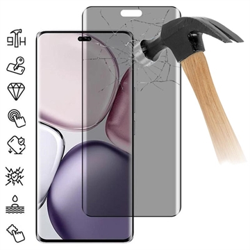 Honor Magic7 Lite Privacy Full Cover Beskyttelsesglass - Svart Kant