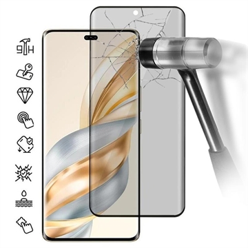 Honor X60 Pro Privacy Full Cover Beskyttelsesglass - Svart Kant