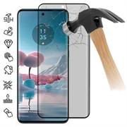 Motorola Edge 40 Neo Privacy Full Cover Beskyttelsesglass - Svart Kant