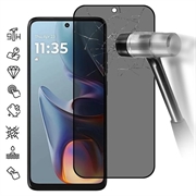 Motorola Moto E15 Privacy Full Cover Beskyttelsesglass - Svart Kant