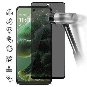 Motorola Moto G35 Privacy Full Cover skjermbeskyttere i herdet glass - Svart Kant
