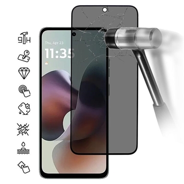 Motorola Moto G56 Privacy Full Cover Beskyttelsesglass - Svart Kant