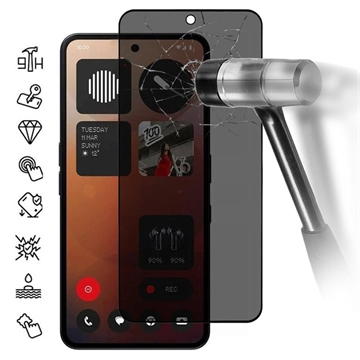 Nothing Phone (3a)/(3a) Pro Privacy Full Cover Beskyttelsesglass - Svart Kant