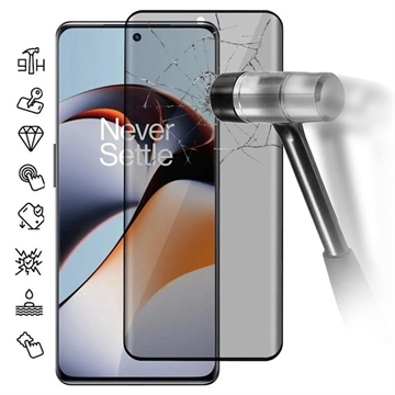 OnePlus 12R/Ace 3 Privacy Full Cover Beskyttelsesglass - Svart Kant