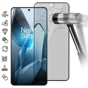 OnePlus 13 Privacy Full Cover Beskyttelsesglass - Svart Kant