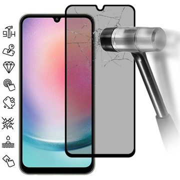 Samsung Galaxy A25 Privacy Full Cover Beskyttelsesglass - Svart Kant