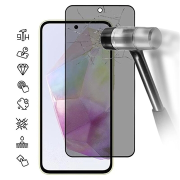 Samsung Galaxy A36/A56 Privacy Full Cover Beskyttelsesglass - Svart Kant