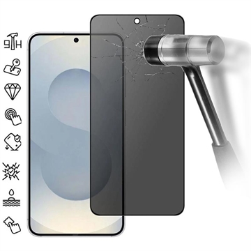 Samsung Galaxy S25 Edge Privacy Full Cover Beskyttelsesglass - Svart Kant